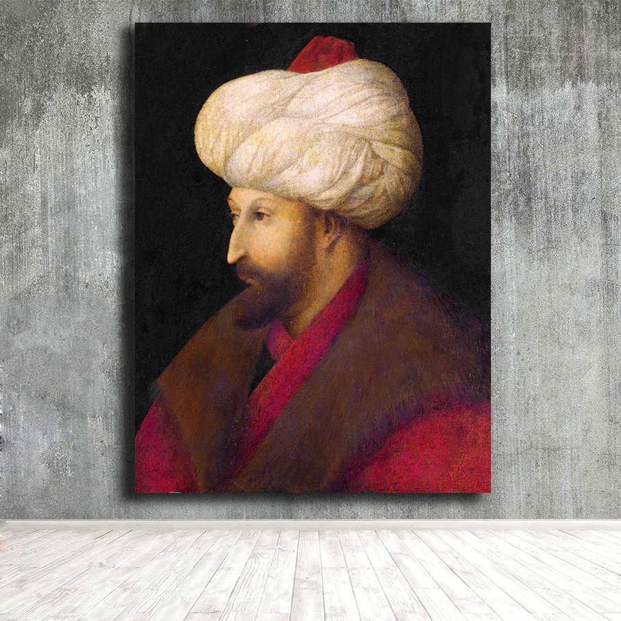 Fatih Sultan Mehmet Portresi Cam Tablo